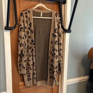 Amazon Tan Leopard Print Cardigan